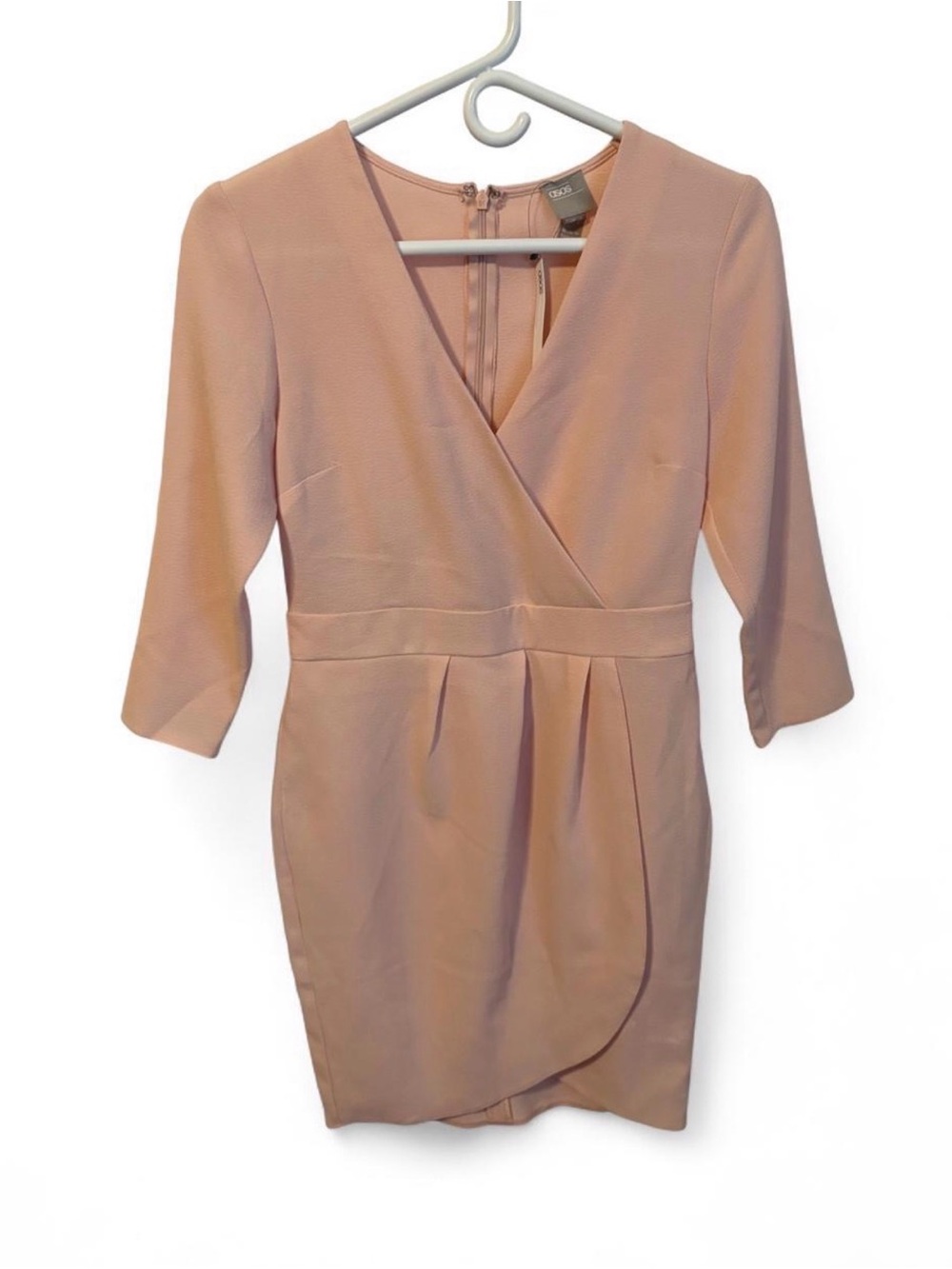 ASOS Blush Pink V-Neck Wrap Mini Dress